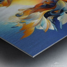 An ultra-realistic photographic image of a vibrant abstract floral composition Metal print