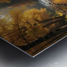 Calm River Flowing Through an Autumn Forest amazing serene landscape Metal print