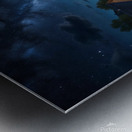 Starry Night Sky Over a Quiet Village amazing serene landscape Metal print