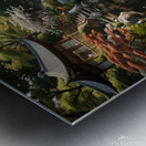 Tranquil Japanese Garden with Koi Pond amazing serene landscape Metal print