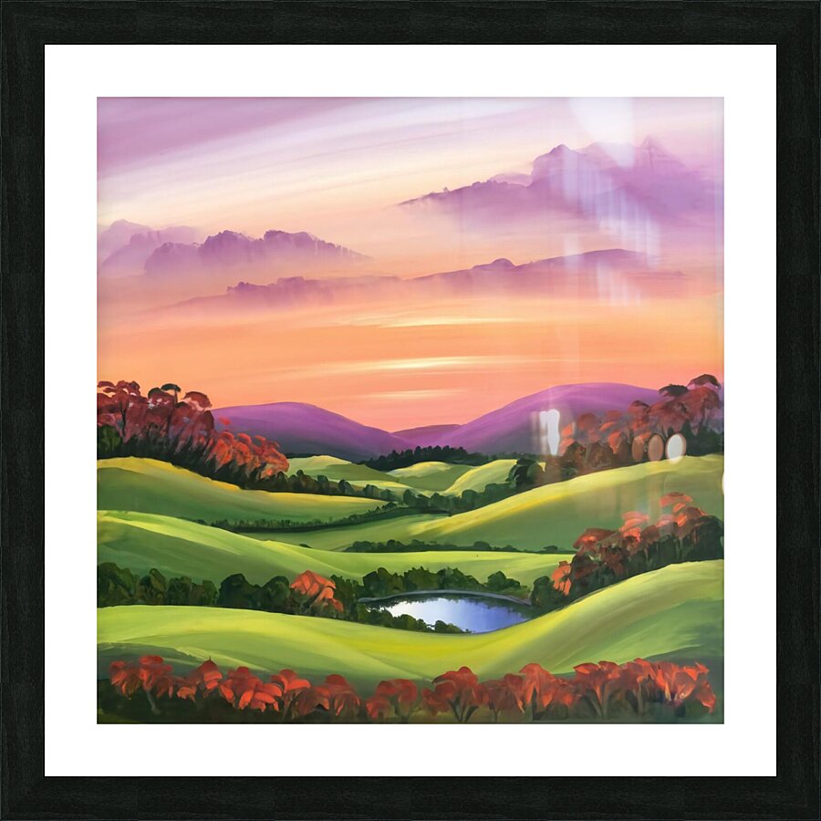 a stunning wall art painting depicting a serene l Picture Frame print