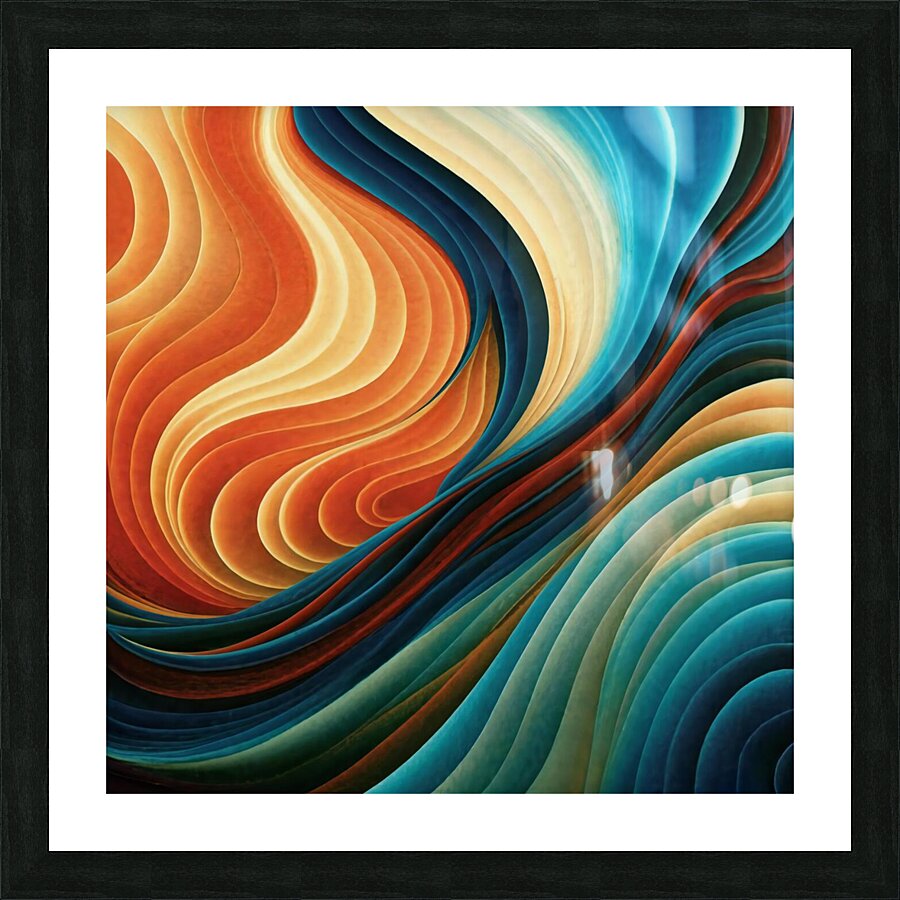 A stunning abstract image with swirling organic shapes and vibrant colors Picture Frame print