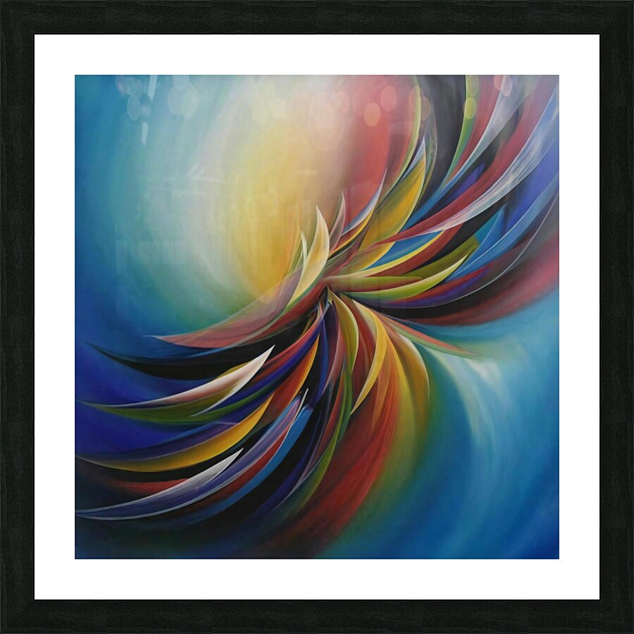 A stunning abstract image with swirling vibrant colors and dynamic movement Picture Frame print
