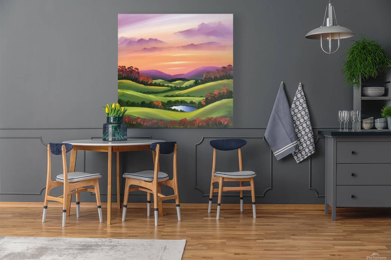 a stunning wall art painting depicting a serene l Reproduction