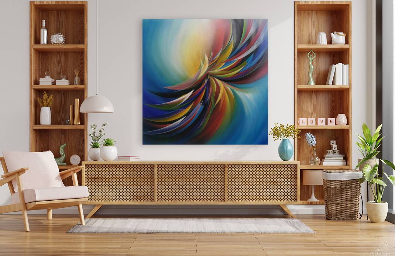 A stunning abstract image with swirling vibrant colors and dynamic movement Reproduction