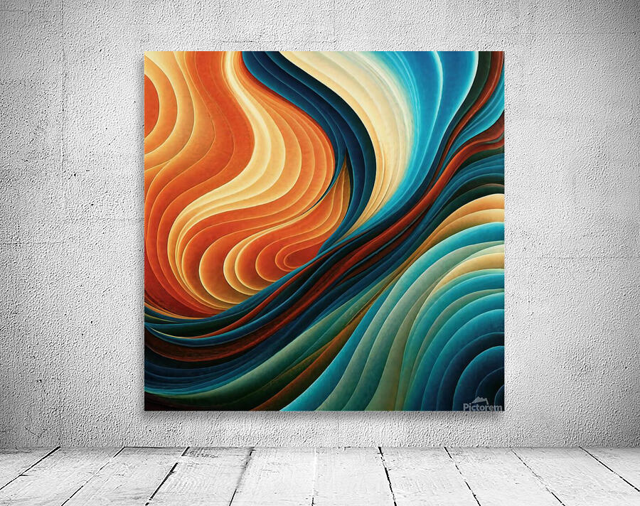 A stunning abstract image with swirling organic shapes and vibrant colors Wall Preview