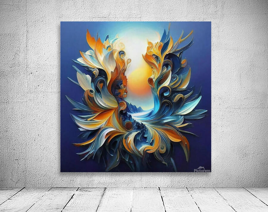 An ultra-realistic photographic image of a vibrant abstract floral composition Wall Preview