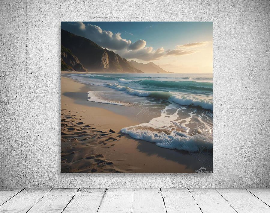 Serene Beach with Soft Waves amazing serene landscape Wall Preview