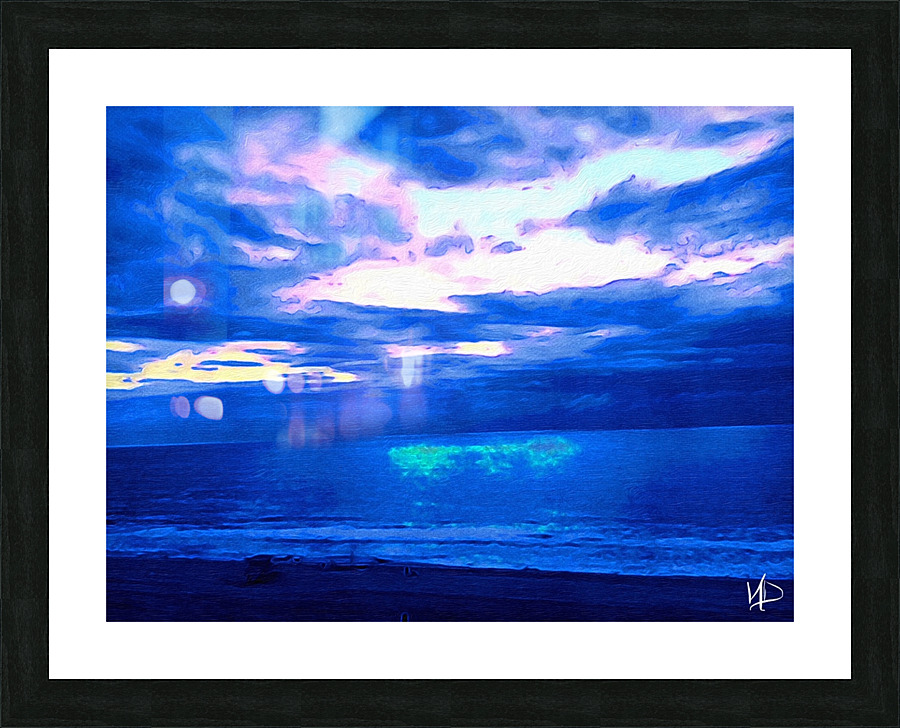 ocean rainbow clouds Picture Frame print