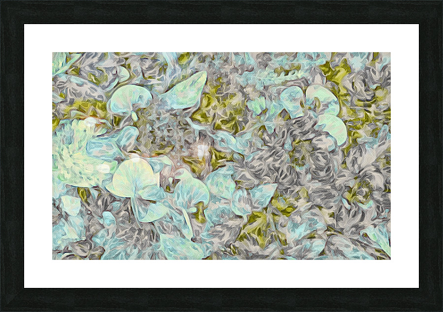 lime floral Picture Frame print