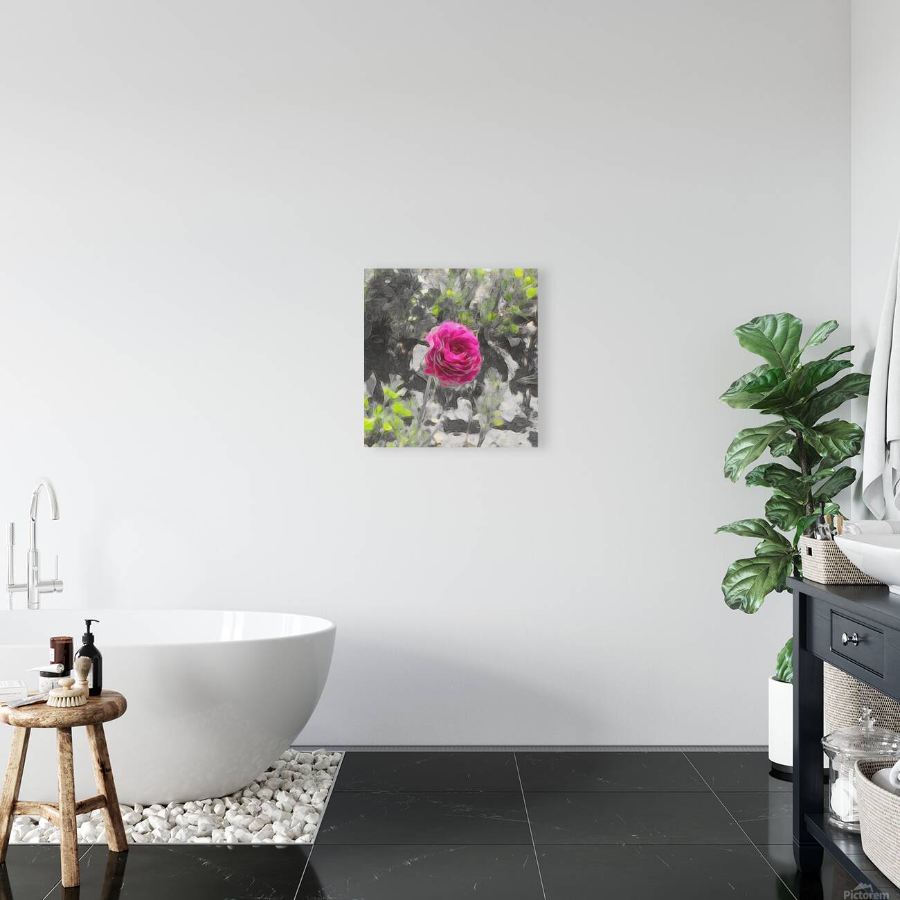 pink rose Reproduction