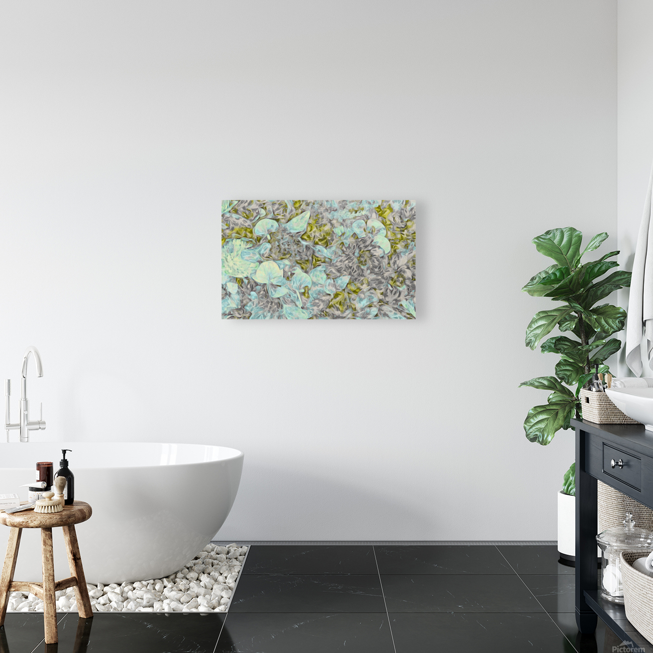 lime floral Reproduction