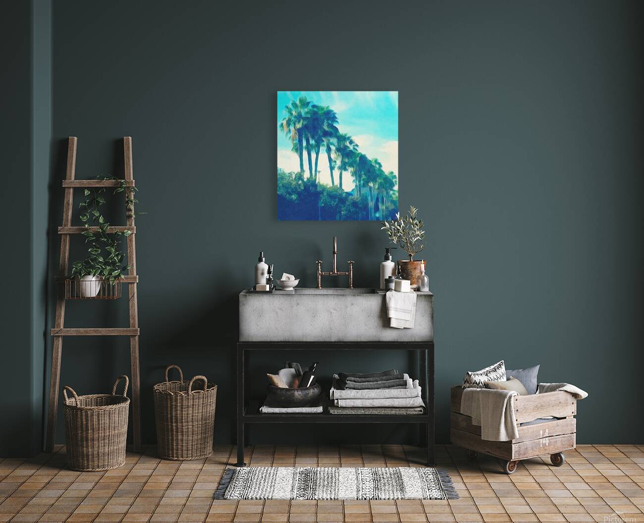 watercolor palm trees Reproduction
