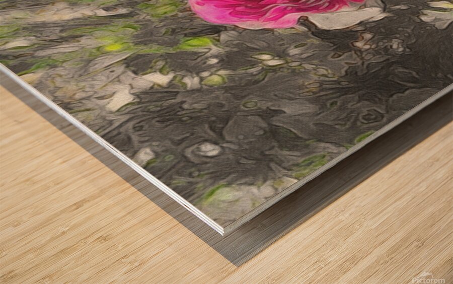 pink rose Wood print