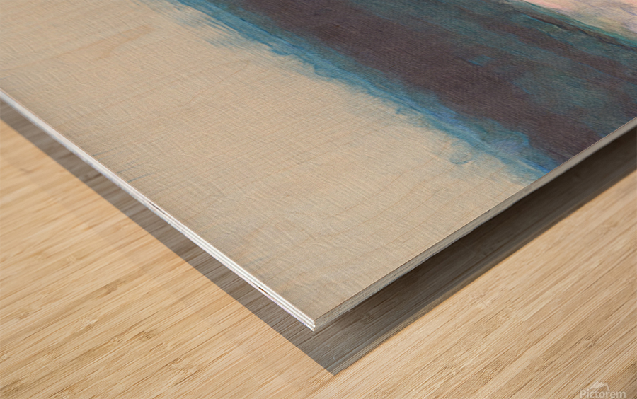 Blue Waves Wood print