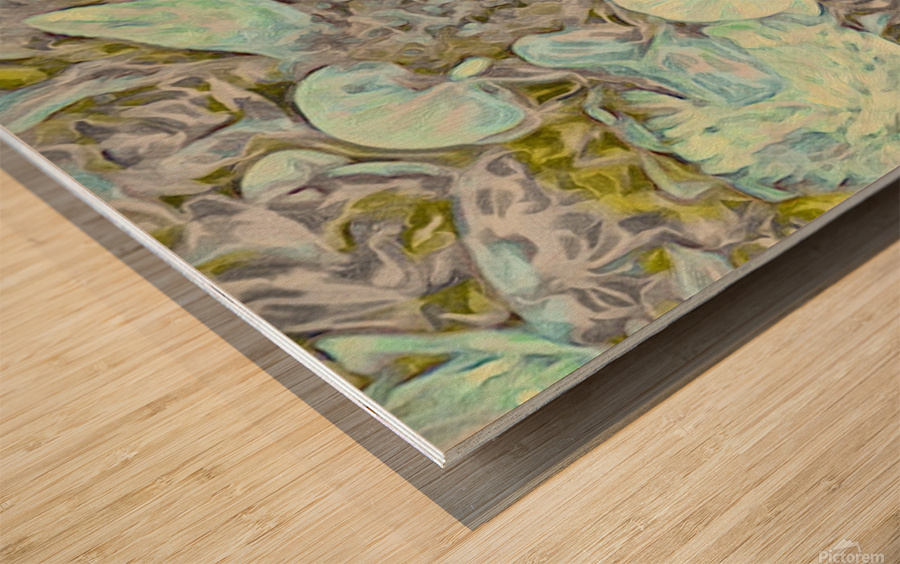 lime floral Wood print