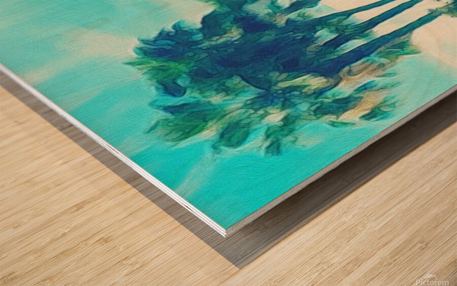 watercolor palm trees Wood print