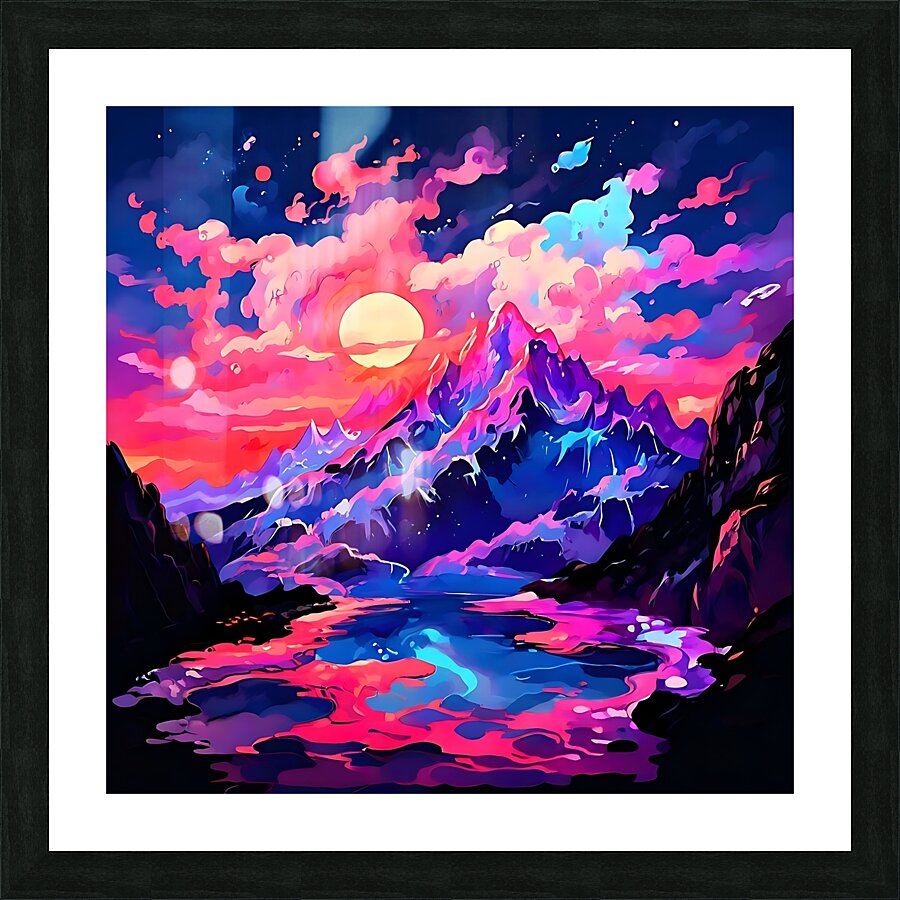 Sunlit Inferno: Majesty Above the Molten Realm Picture Frame print