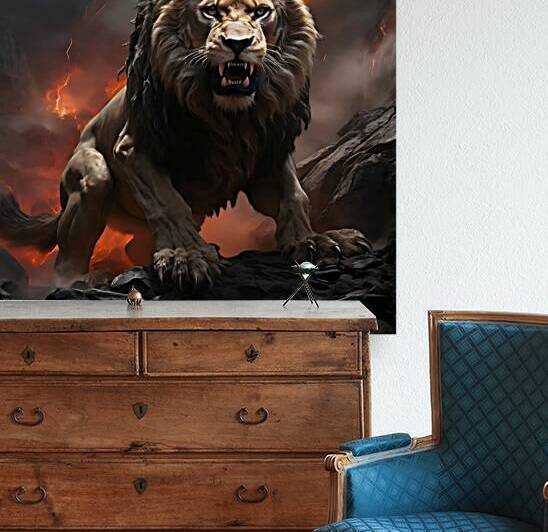 Regal Fury: Lion Amidst the Flames by KingFreeMaN