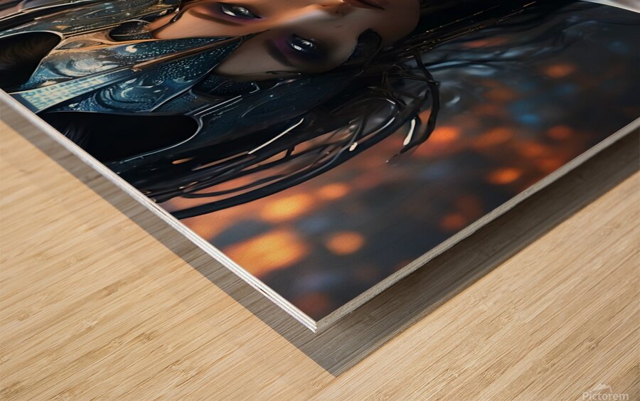 Flames of Grace: Lady of Fire Wood print