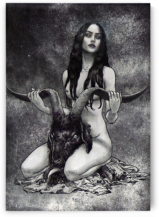 Kerbcrawler Ghost Art Occult Witch and Goat Exclusive HD Print by Kalki Kriva Dna