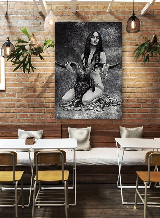 Kerbcrawler Ghost Art Occult Witch and Goat Exclusive HD Print by Kalki Kriva Dna