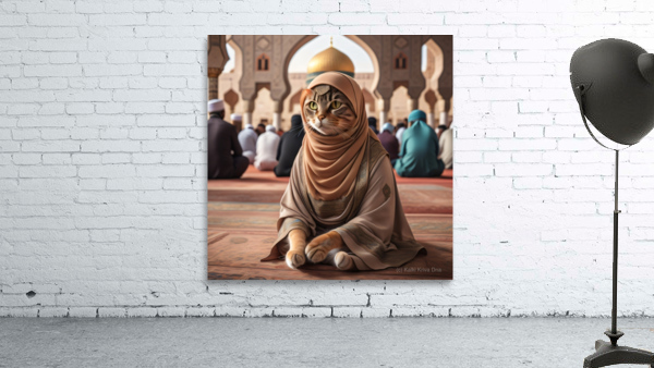 Hijabi Cat series : Cat wearing Hijab in a mosque by Kalki Kriva Dna ...