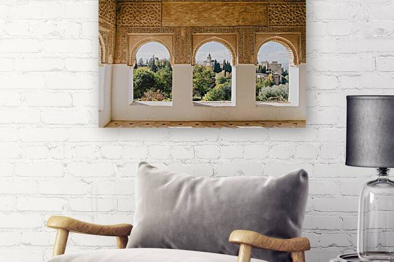 Window architecture detail in the Generalife Alhambra Granada Spain by Cristina Taranovici