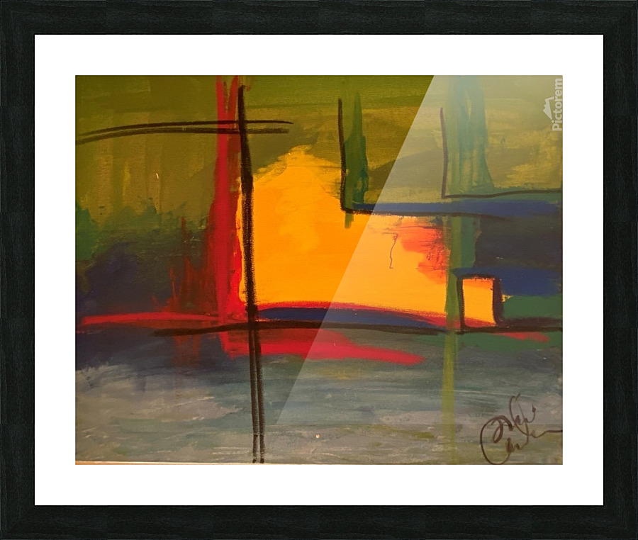 BoldAbstractinYellow Picture Frame print