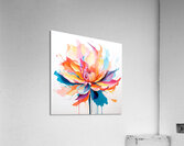 Vibrant Digital Lotus Flower Acrylic Print