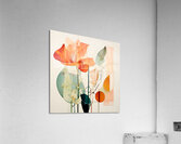 Vibrant Orange Flowers on White Acrylic Print