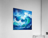 Pixelated Power: Ocean Wave Acrylic Print