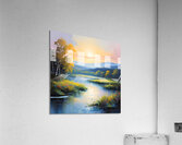 Tranquil Sunset Riverbank Acrylic Print