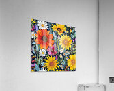 Sunflower Daisies Floral Pattern Acrylic Print