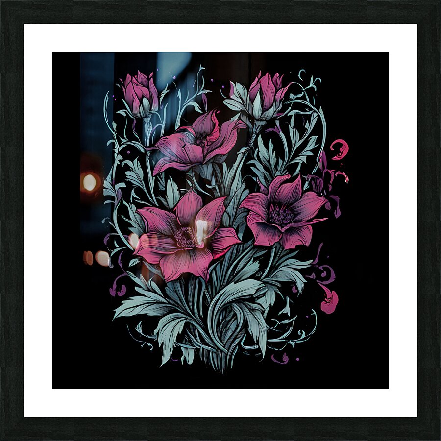 Pink and White Flowers Picture Frame print