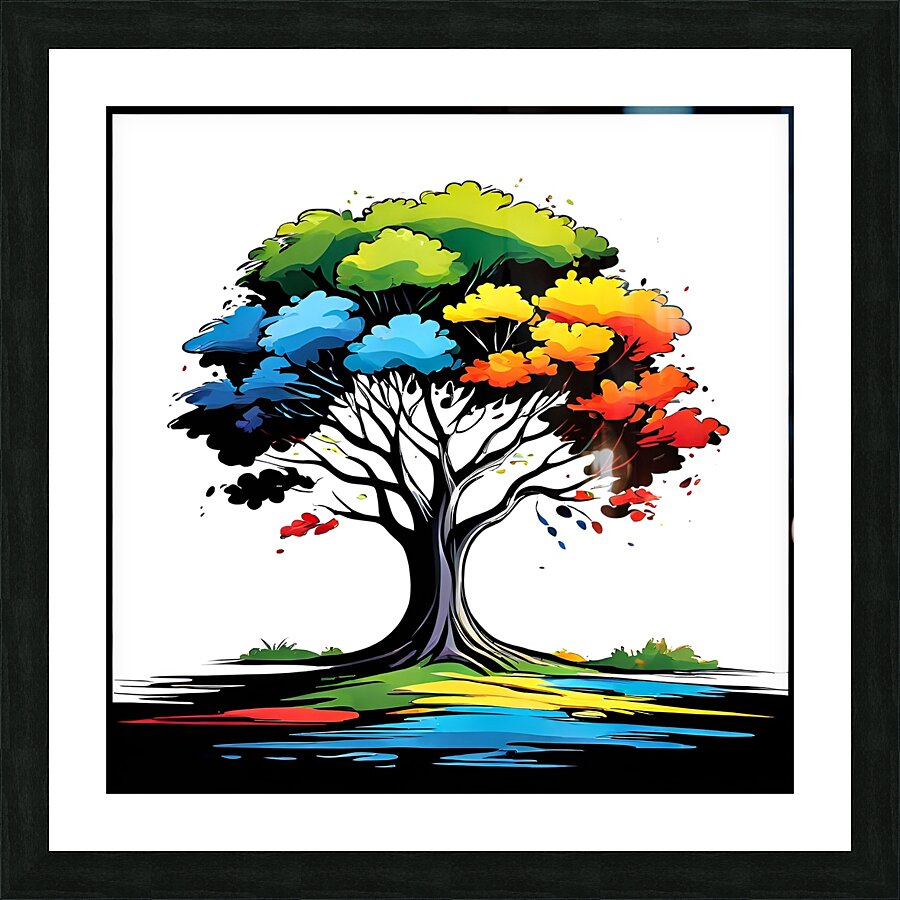 Rainbow Tree Picture Frame print