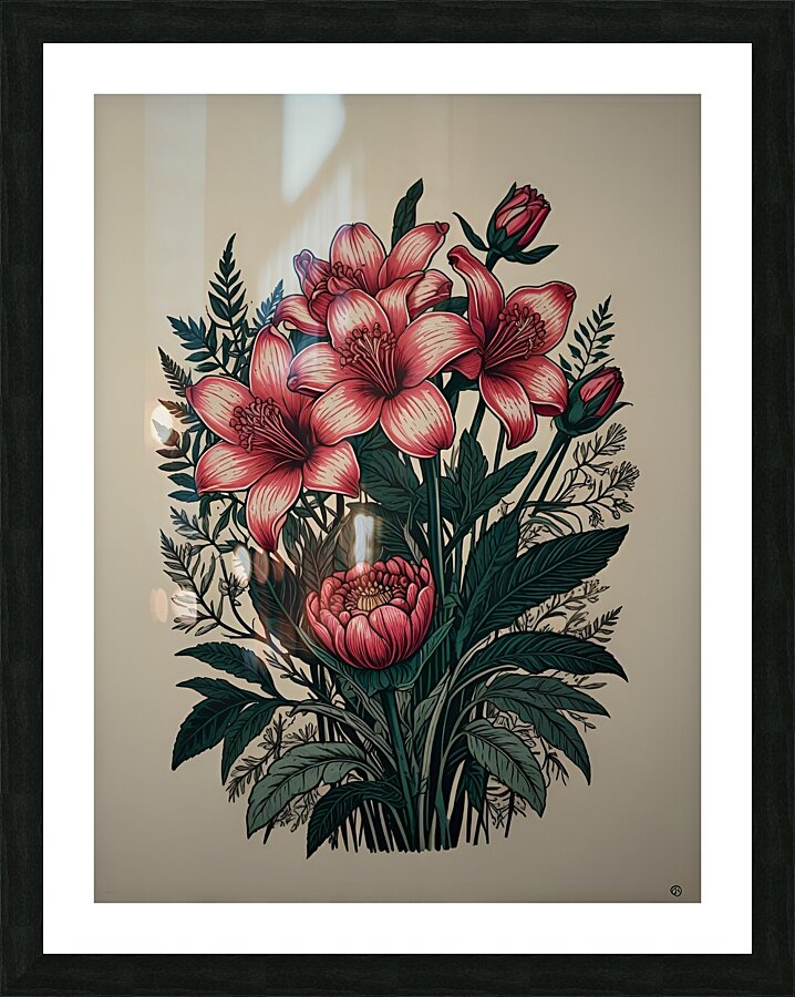 Blush Blooms Picture Frame print