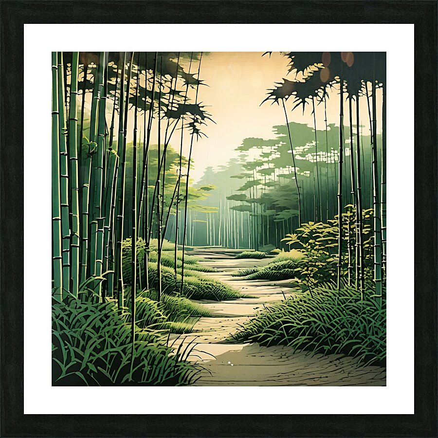 Serene Bamboo Pathway Picture Frame print