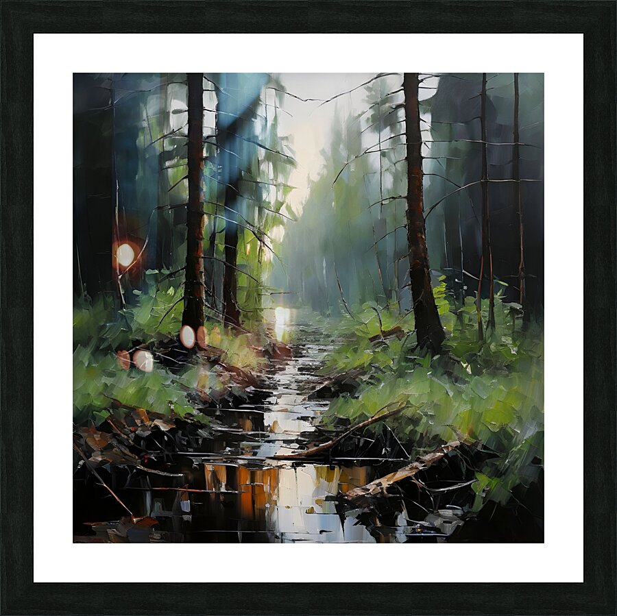 Tranquil Forest Stream Picture Frame print