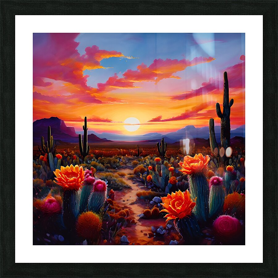 Desert Bloom at Sunset Picture Frame print