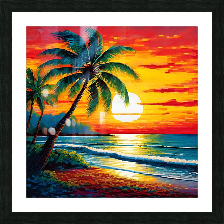  Tranquil Sunset Palm Picture Frame print