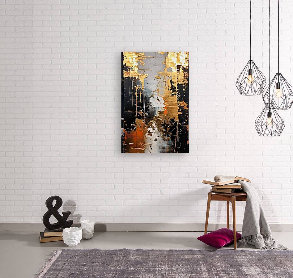 Shimmering Black and Gold Reproduction