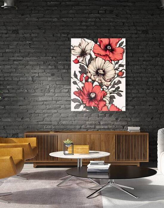 Classic Red and White Floral Seamless Pattern by Artshop