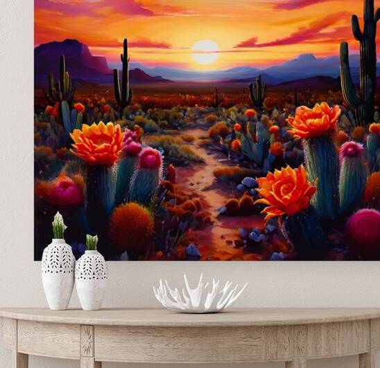 Desert Bloom at Sunset Reproduction