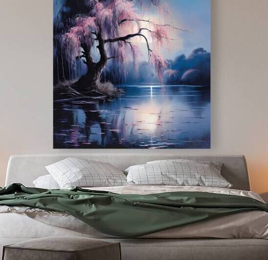 Serene Lake with Weeping Willow by Artshop