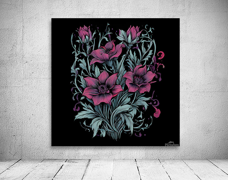 Pink and White Flowers Wall Preview