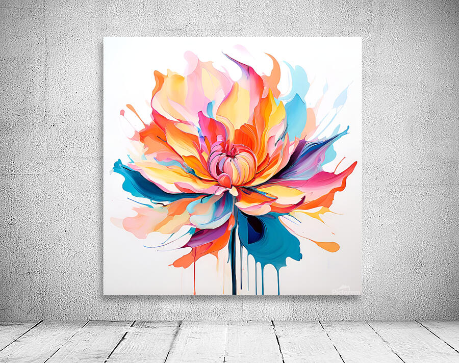 Vibrant Digital Lotus Flower Wall Preview