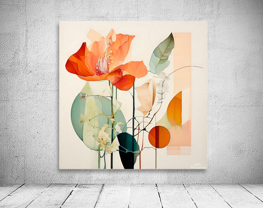 Vibrant Orange Flowers on White Wall Preview