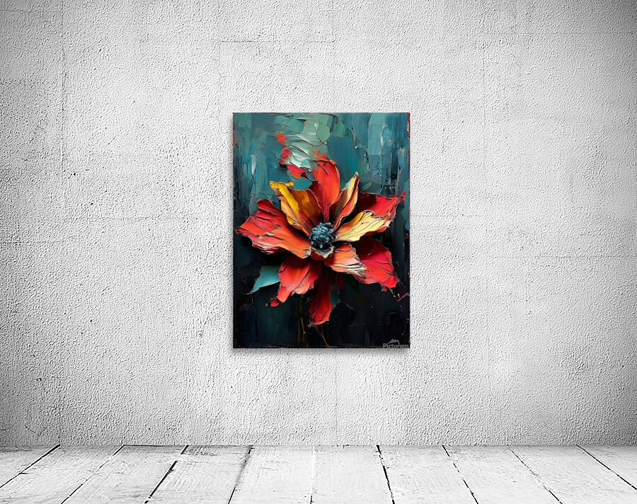 Bold Red Flower Painting Wall Preview