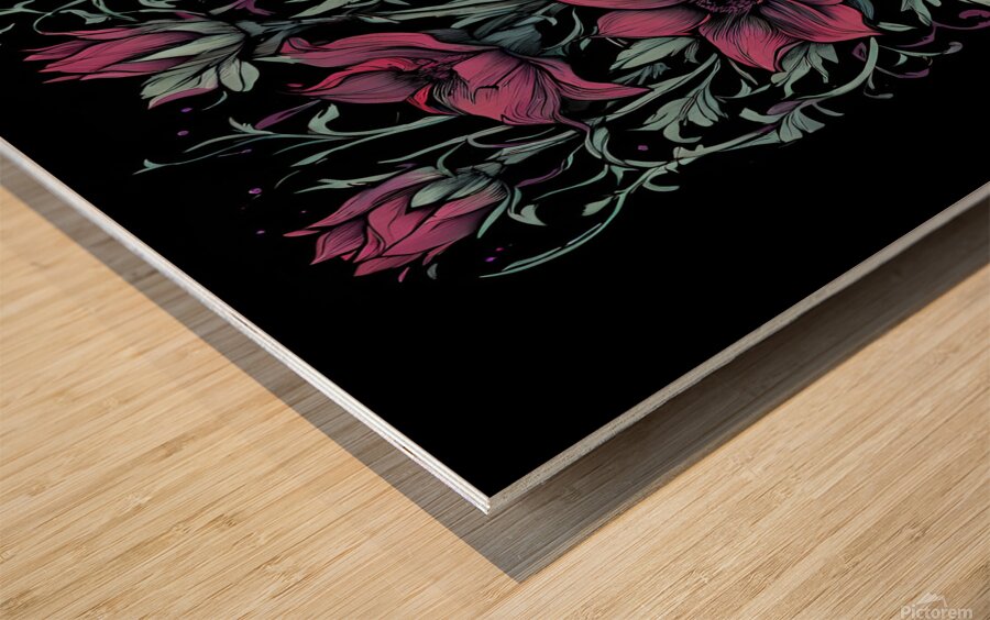 Pink and White Flowers Wood print